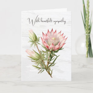 Cartão Simpatia Protea Flor Na Madeira