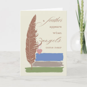 Cartão Simpatia que uma pena aparece quando os anjos salm