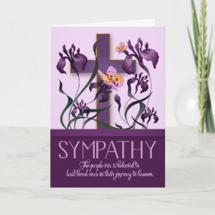Cartão Simpatia Religiosa Jardim Íris Roxo com Cruz