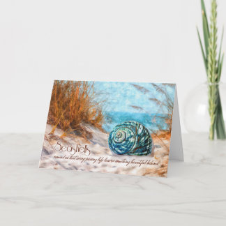 Cartão Simpatia Seashell na Beach Watercolor