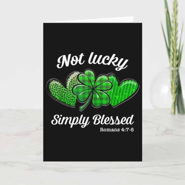 Cartão Simpl Christian St Patricks Day Shamrock Não Sortu (Frente)