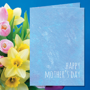 Cartão Simple Blue Happy Mother's Day Modern Blank