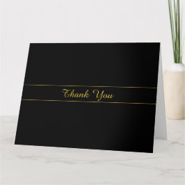 Cartão Simple Customizable Gold & Black Text Design 