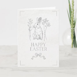 Cartão Simple & cute Easter bunny Easter card
