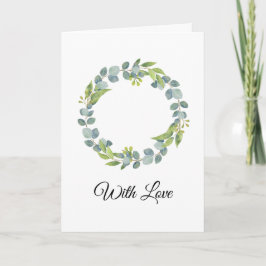 Cartão Simple Eucalyptus Wreath Wedding Card - Blank