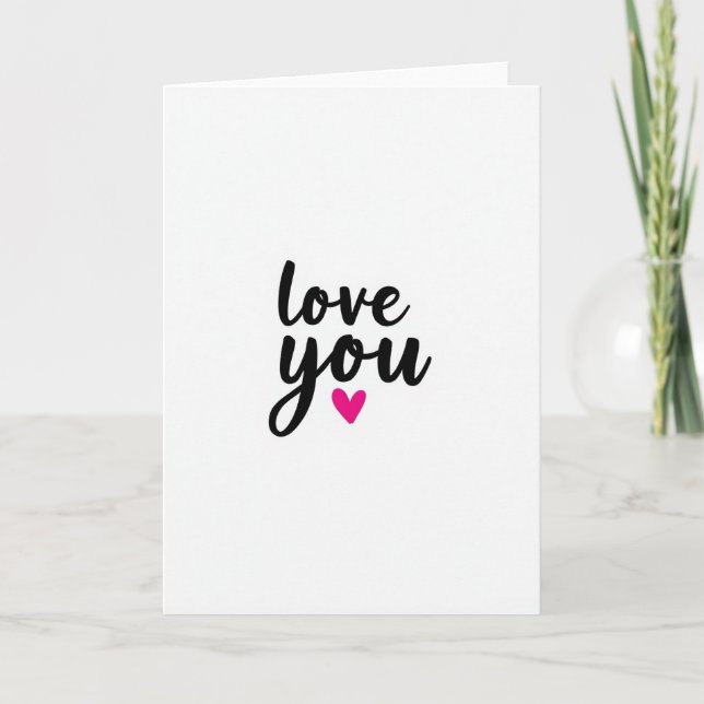 Cartão Simple Minimalist Love You Card (Frente)