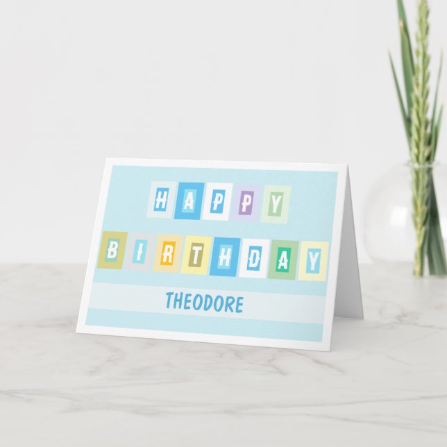 Cartão Simple Modern Bright and Cheery Birthday Card (Frente)