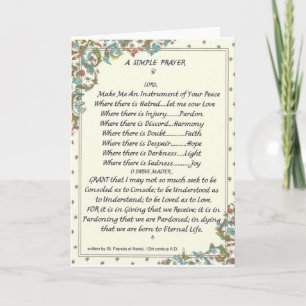 Cartão simple prayer=st. francis=pope francis=florentine