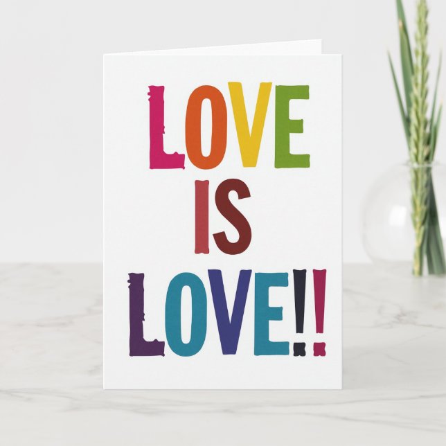 Cartão Simple Rainbow Love Is Love Card (Frente)