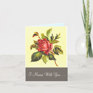 Cartão Simple Rose Flower Funeral Condolences Card