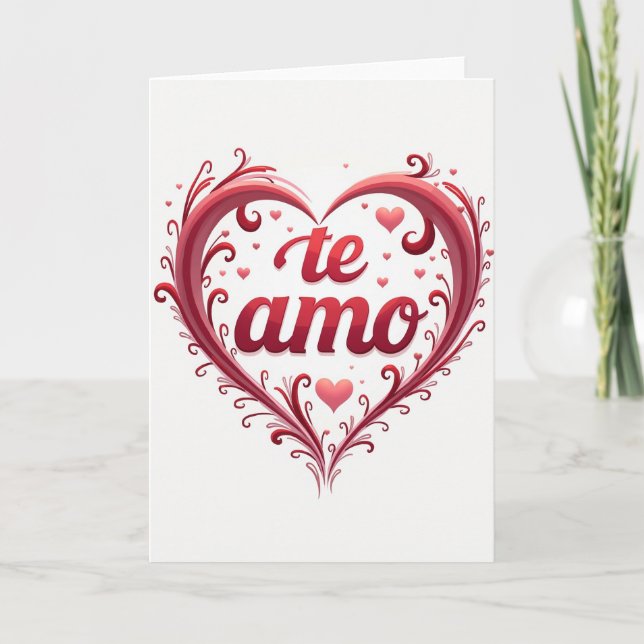 Cartão Simple Te Amo Heart Card (Frente)