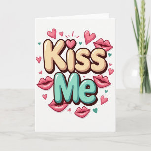 Cartão Simples Beije-Me Amor