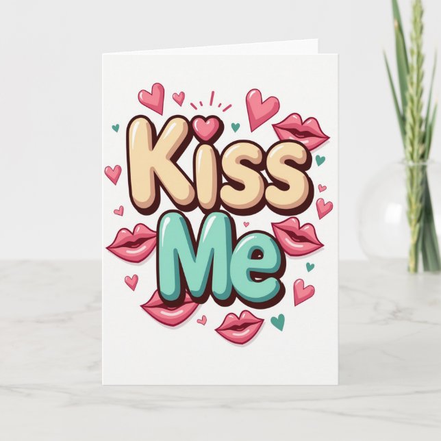 Cartão Simples Beije-Me Amor (Frente)