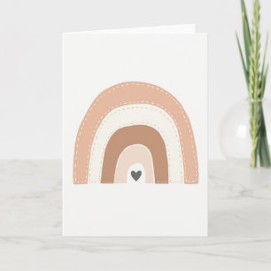 Cartão Simples Boho Coração Arco-Íris