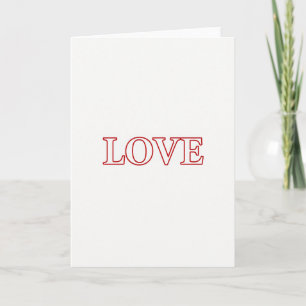 Cartão Simples com Contorno Vermelho de Amor