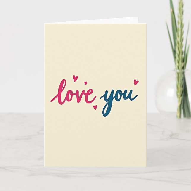 Cartão Simples de Amor com Corações Pintados (Frente)