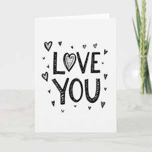 Cartão Simples de Amor Desenhado à Mão