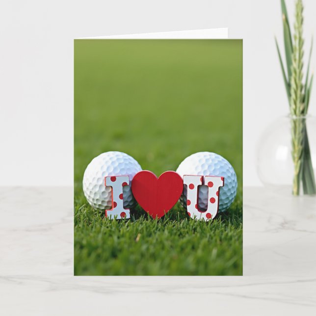 Cartão Simples de Amor pelo Golfe (Frente)