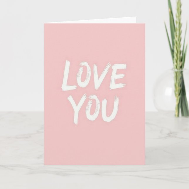 Cartão Simples de Amor Rosa (Frente)