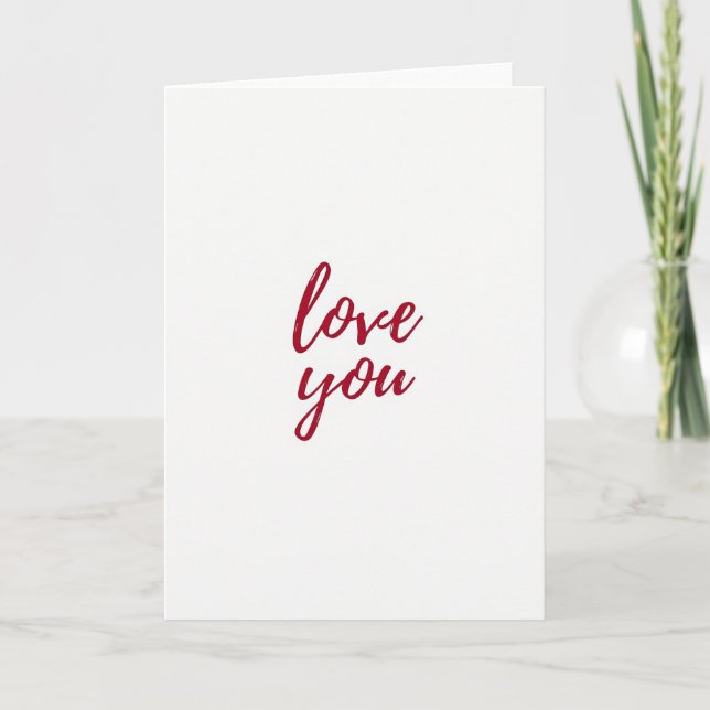 Cartão Simples de Amor Vermelho (Frente)