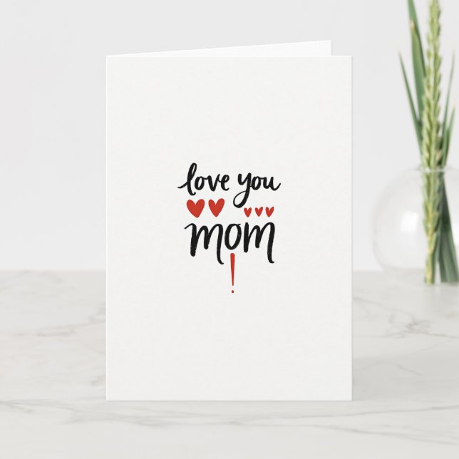 Cartão Simples de Arte 'Amo Você Mamãe' (Frente)