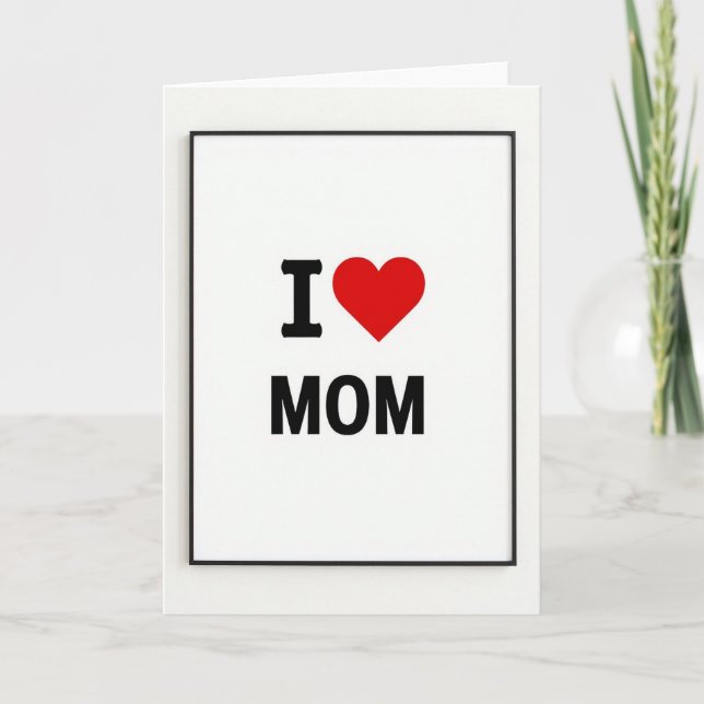 Cartão Simples de Arte Eu Amo Mamãe (Frente)