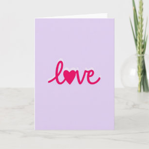 Cartão Simples de Camadas com Coração de Amor