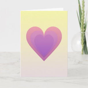 Cartão Simples de Coração Rosa Roxo