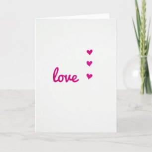 Cartão Simples de Corações de Amor Rosa