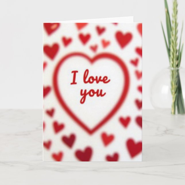 Cartão Simples de Corações Soft I Love You (Frente)
