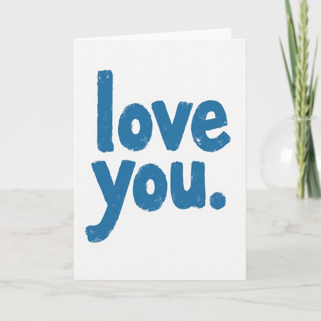 Cartão Simples de 'Eu Te Amo' com Textura (Frente)