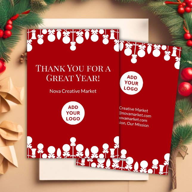 Cartão simples de feriado corporativo | Nome perso (Criador carregado)