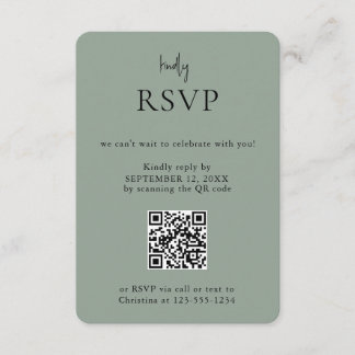 Cartão simples de gabinete RSVP de Casamento Moder