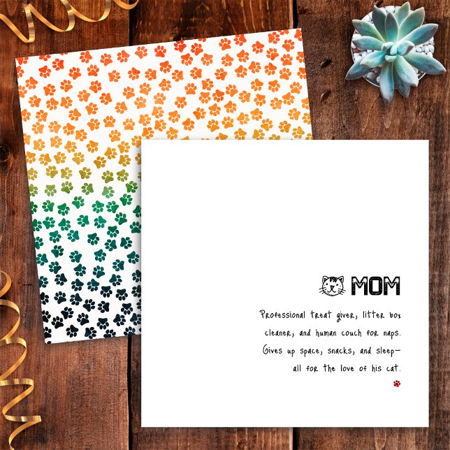 Cartão Simples de Gato Retro Patas de Gato ao Pôr  (Criador carregado)