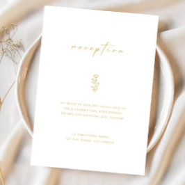 Cartão Simples de Recepção de Casamento Branco e D