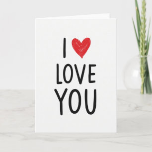 Cartão Simples Desenhado à Mão com Amor