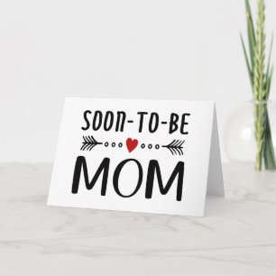 Cartão Simples Dia de as mães de mamãe em breve Cartã