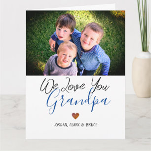 Cartão simples Dia de os pais feliz, vovô, foto dois