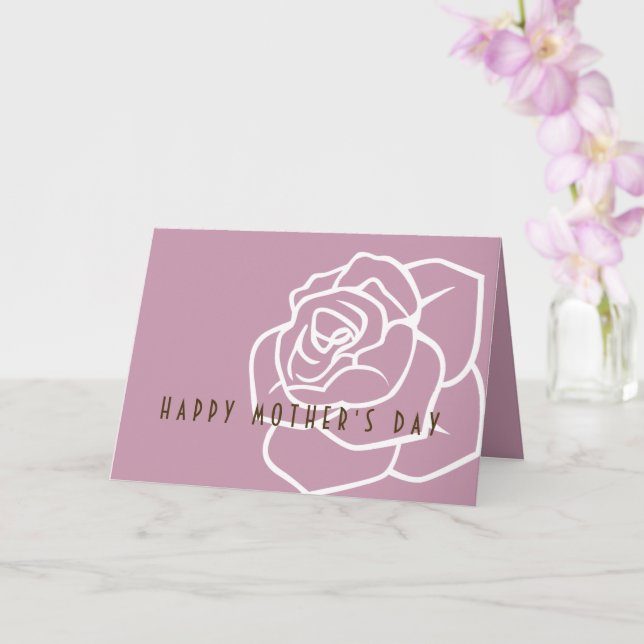 Cartão Simples do Dia das Mães Rosa Moderno (Orquídea)