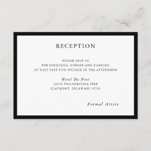 Cartão simples e moderno da recepção de casamento