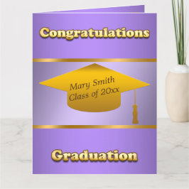 Cartão Simples e Moderno Personalizar Roxo Dourado