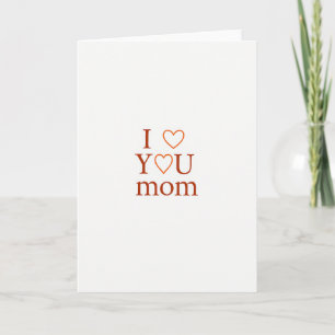 Cartão Simples Eu Amo Você Mamãe