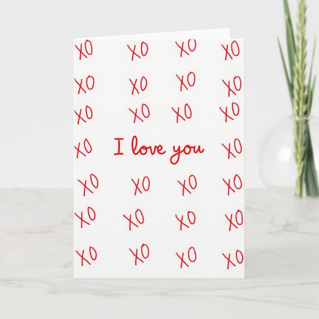 Cartão Simples Eu Te Amo Xo (Frente)