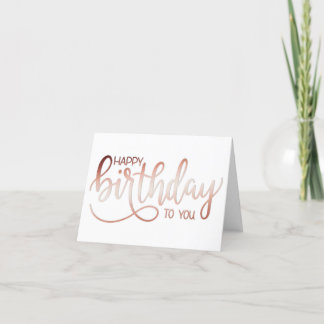 Cartão Simples Mínimo - Rosa de Aniversário do Manuscrito