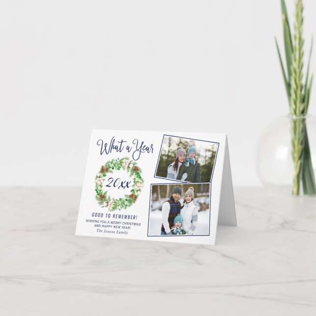 Cartão Simples Natal feliz 3 Férias FOTO (Frente)