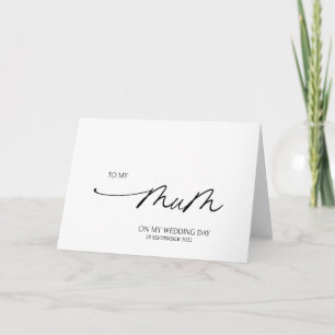 Cartão Simples para meu presente de Mãe de casamento da 