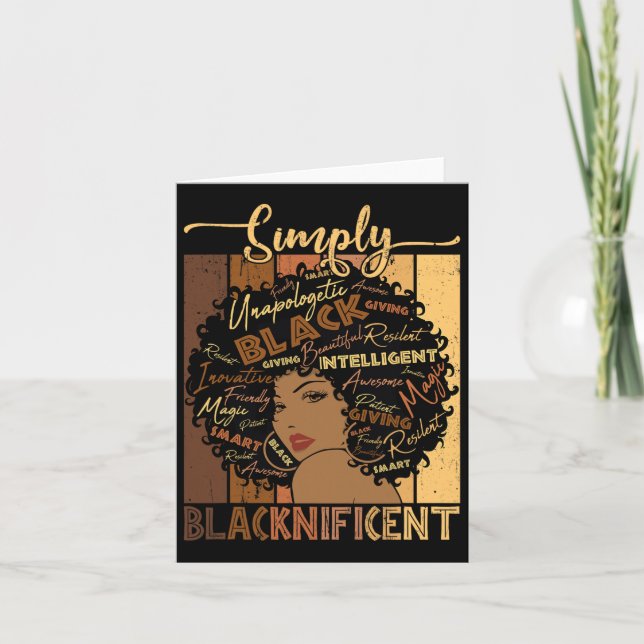 Cartão Simplesmente Magia Negra Juneteenth Garota Afro (Frente)