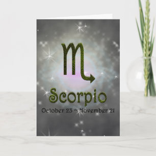 Cartão Sinal Astrológico Zodiac Escorpiador de Cor Escolh