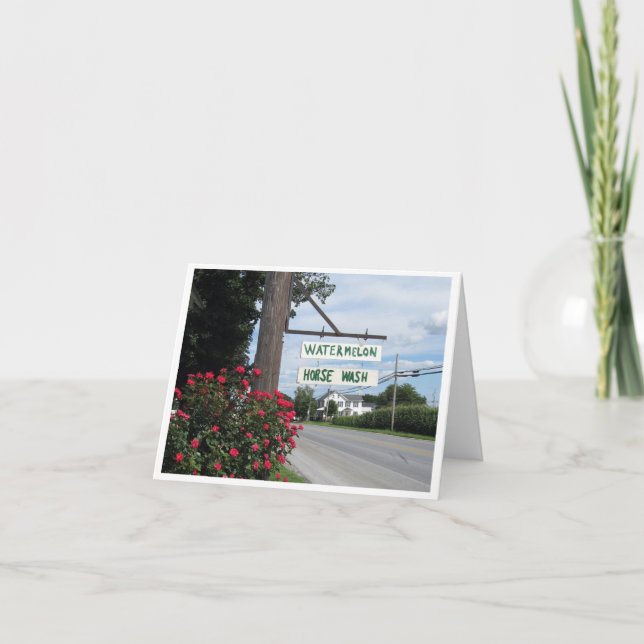 Cartão Sinal da lavagem da melancia e do cavalo (Frente)