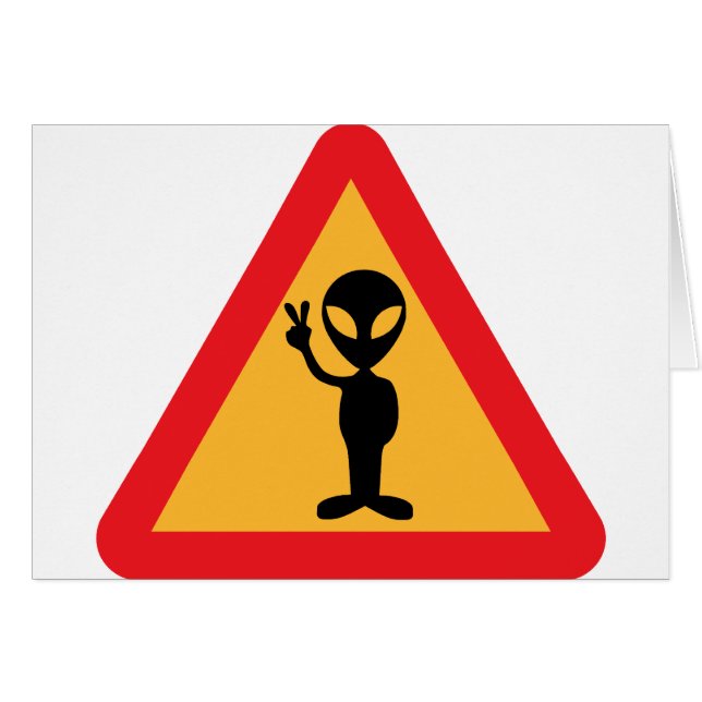 Cartão Sinal de Alienígena pacífico (Frente Horizontal)